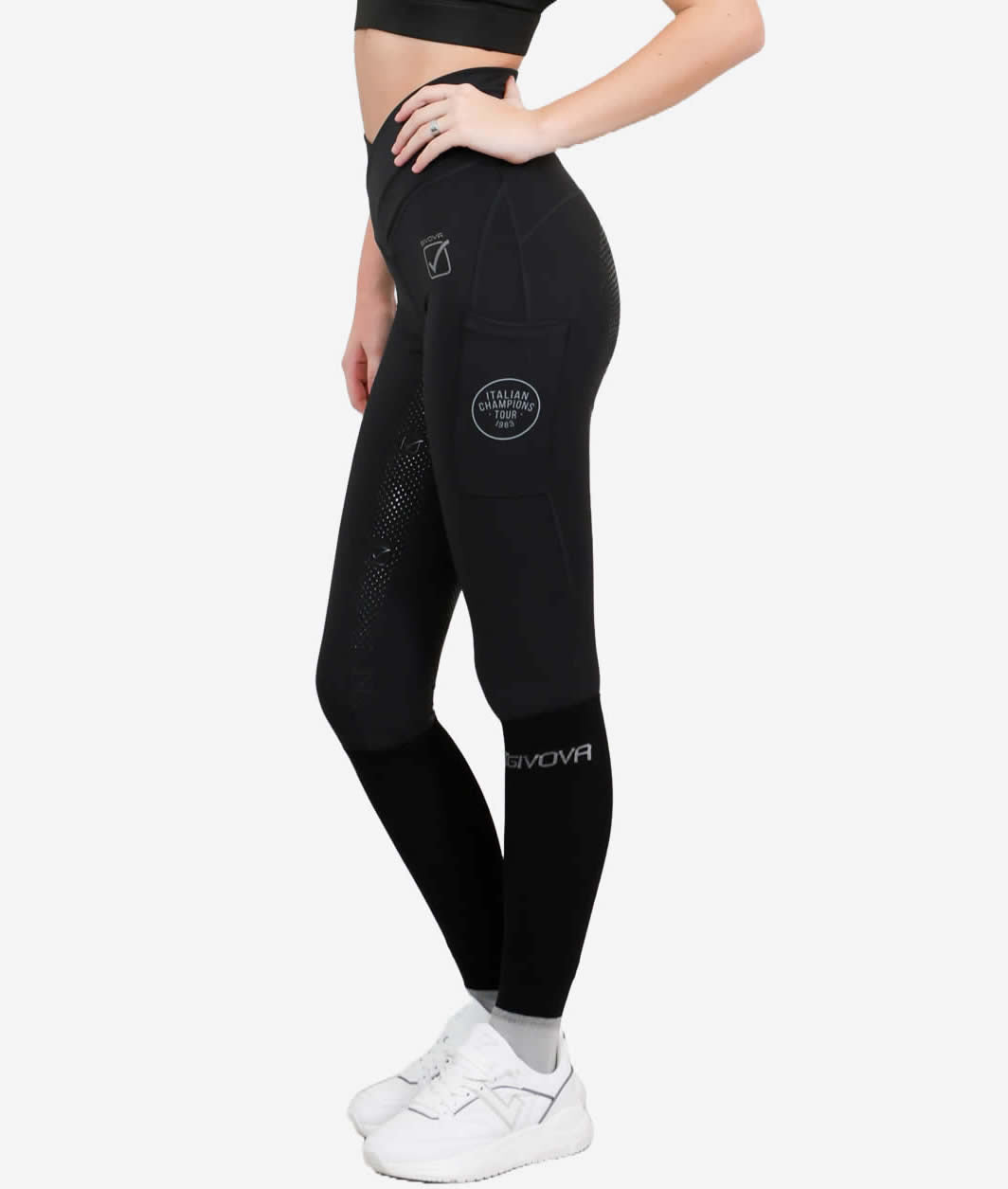 Leggings Equitazione con Grip Nero