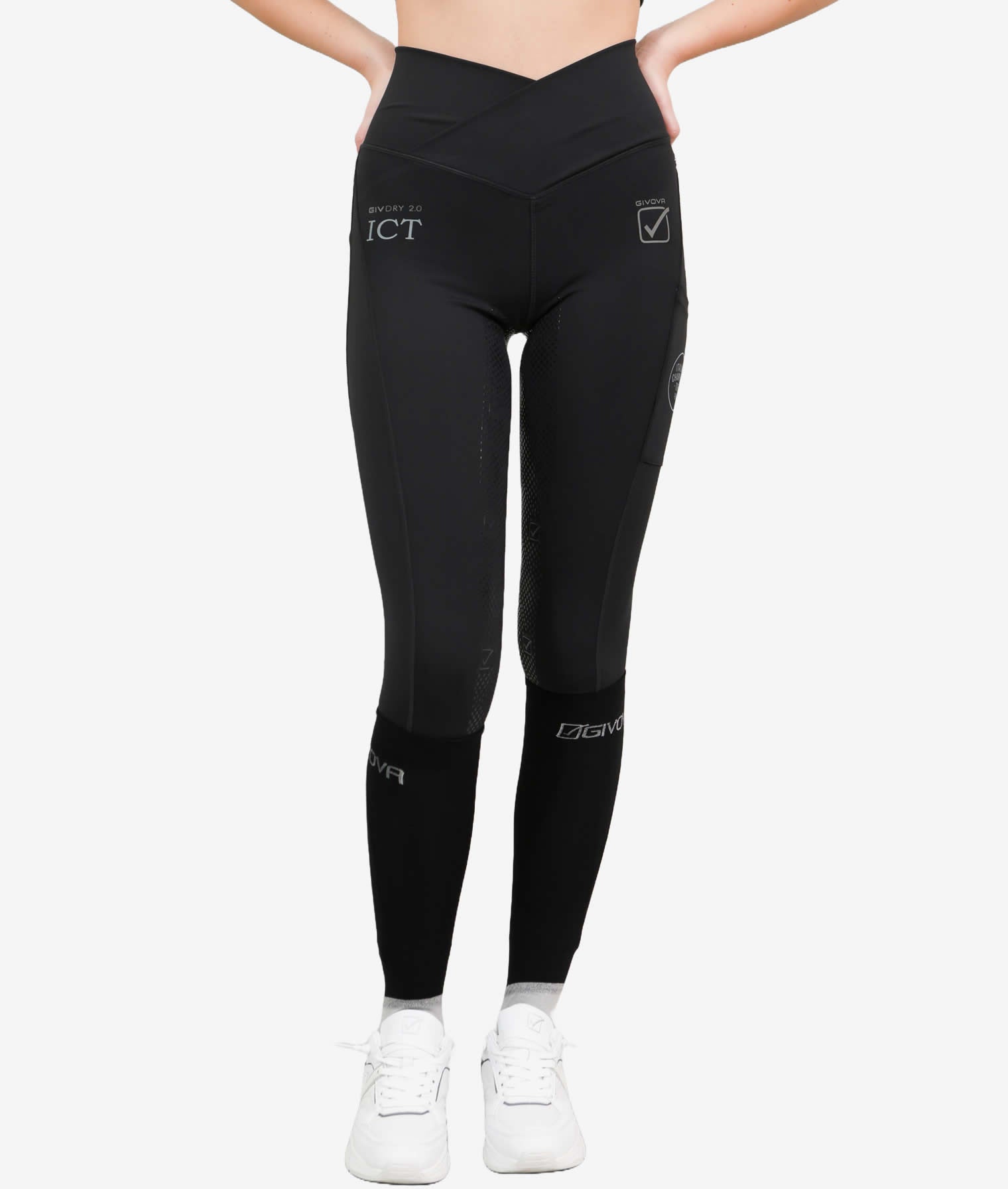 Leggings Equitazione con Grip Nero