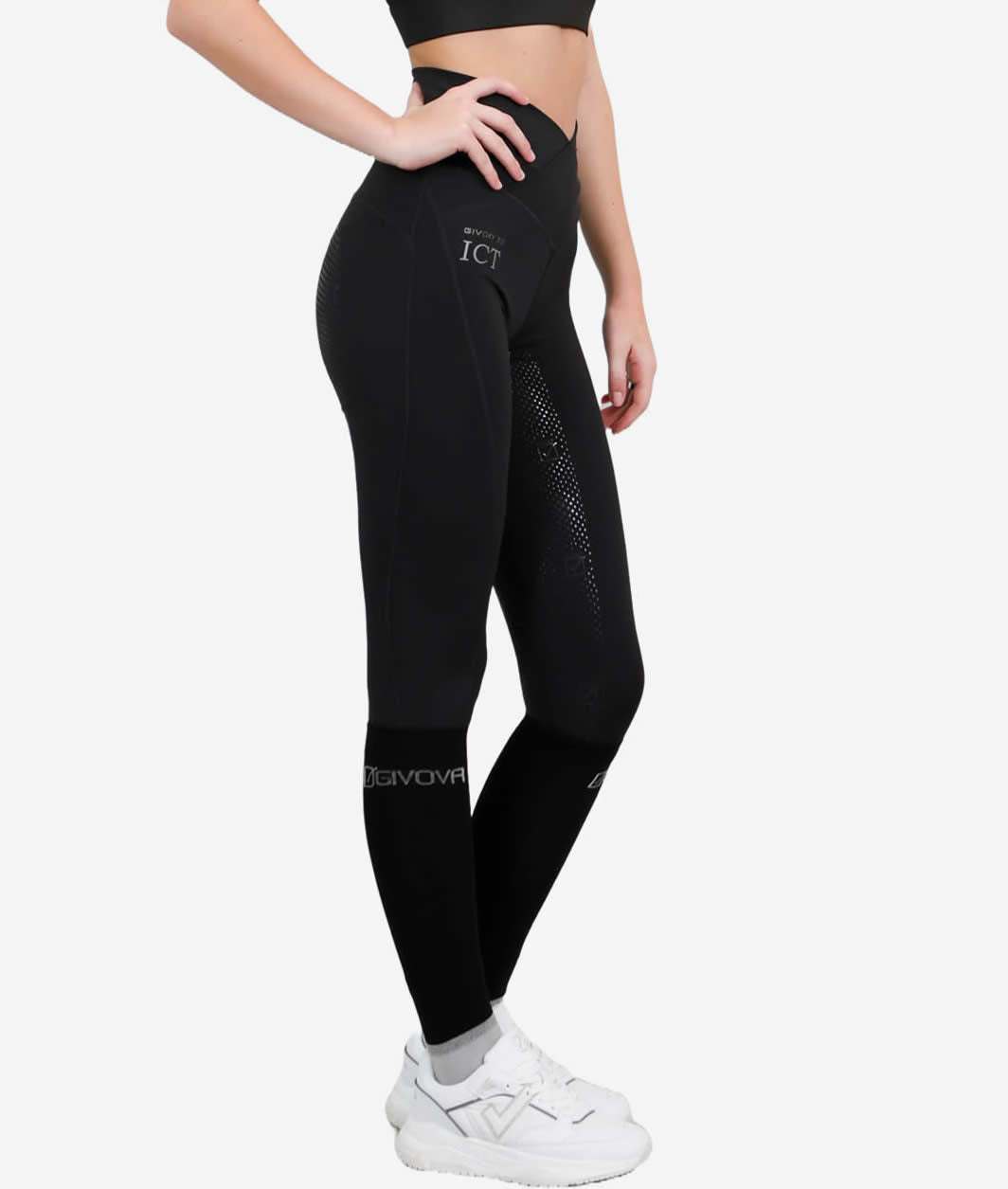 Leggings Equitazione con Grip Nero