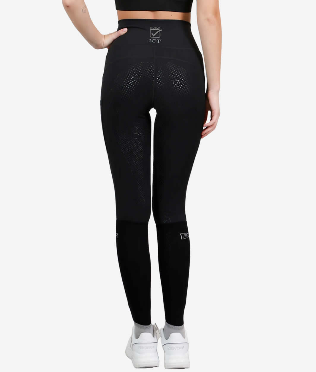 Leggings Equitazione con Grip Nero