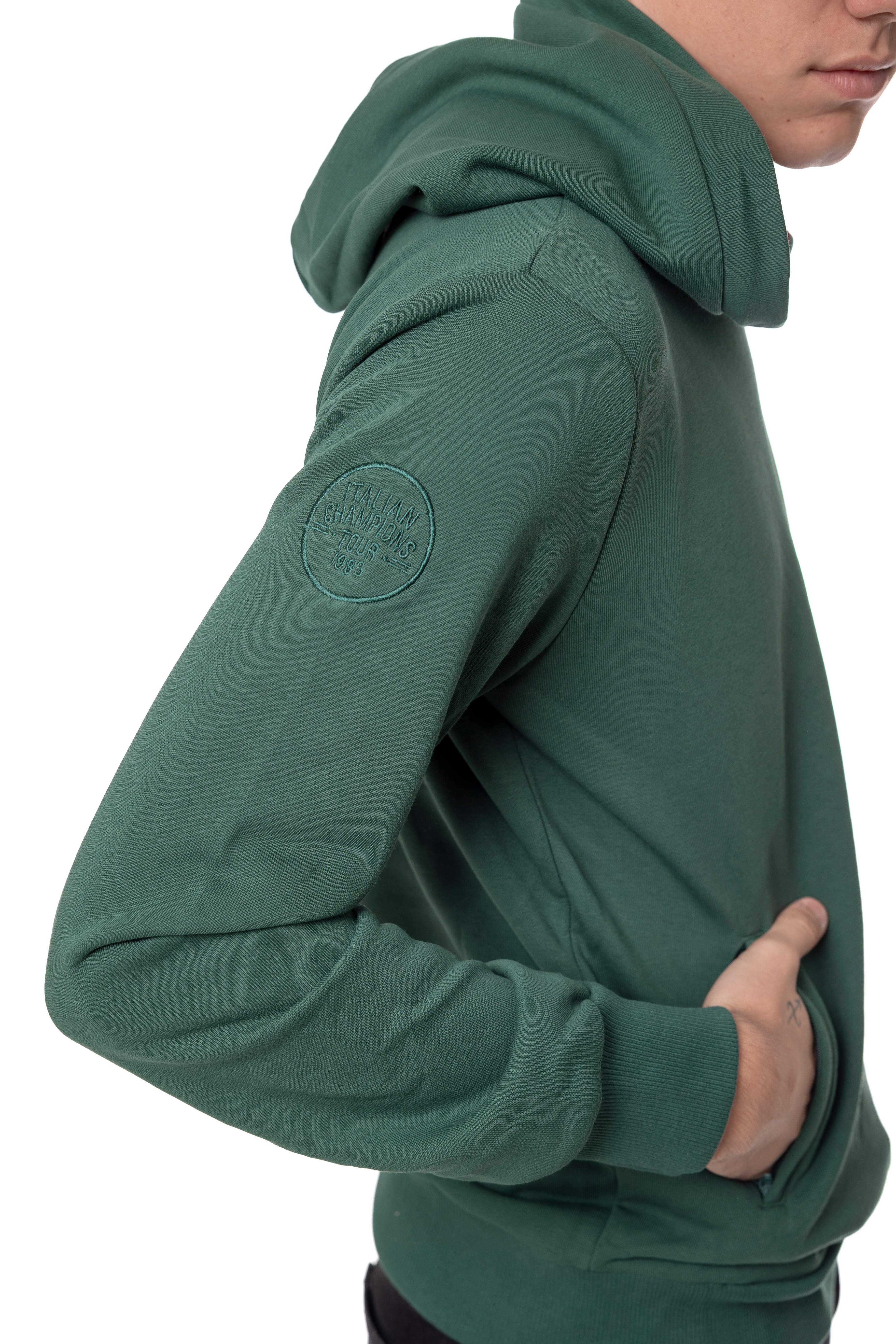 Felpa Verde con Cappuccio - Collezione Acquaviva