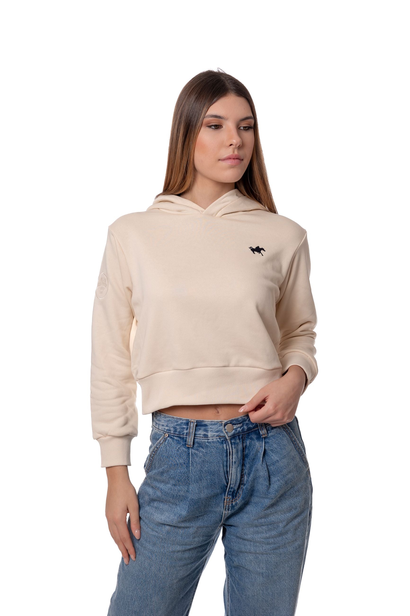 Felpa Acquaviva Beige con Cappuccio